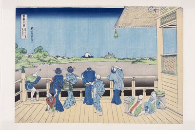 五百羅漢寺笹井堂（五百羅漢寺笹井堂）」（カラー木版画 作： Katsushika Hokusai