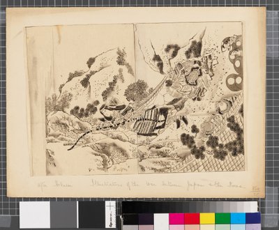 日韓戦の情景 18世紀末～19世紀前半 紙本墨画 作： Katsushika Hokusai