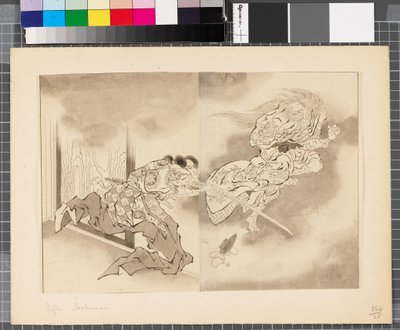 日韓戦の情景 18世紀末～19世紀前半 紙本墨画 作： Katsushika Hokusai