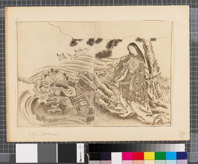 日韓戦の情景 18世紀末～19世紀前半 紙本墨画 作： Katsushika Hokusai
