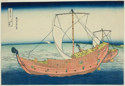 富嶽三十六景 上総海路 (かずさのかいろう) 作： Katsushika Hokusai