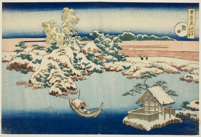 『雪、月、花』シリーズより「隅田川の雪」 作： Katsushika Hokusai