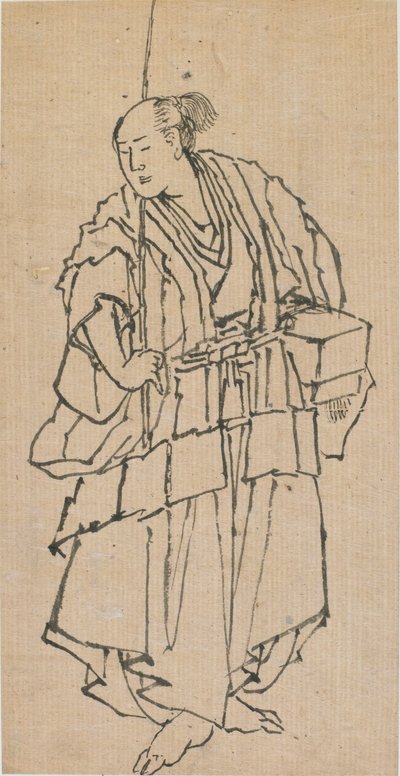 男性の立像、18 世紀後半から 19 世紀初頭。 作： Katsushika Hokusai