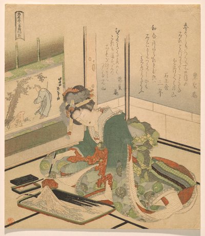 石、シリーズ 3 人の子供から 作： Katsushika Hokusai