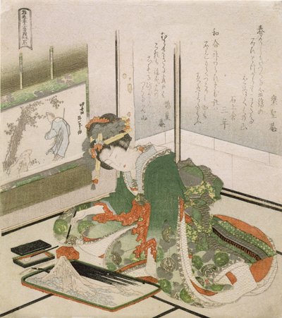 石、シリーズ「子供用ゲームの3つのデザイン石紙はさみ」、1822年（木版画） 作： Katsushika Hokusai