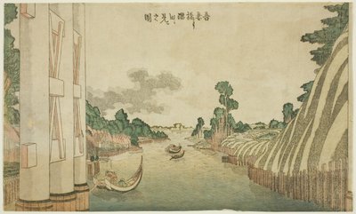 吾妻橋から見た隅田川（吾妻橋より隅田を見るの図）、洋風風景群より 作： Katsushika Hokusai