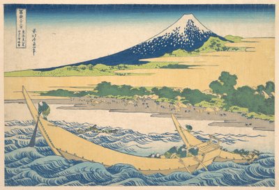 『富嶽三十六景』より、東海道・江尻近くの多古湾（『東海道江尻多古の浦逆図』） 作： Katsushika Hokusai