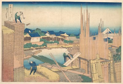 『富士山三十六景』シリーズより、本庄の立川（本庄立川） 作： 北斎勝鹿