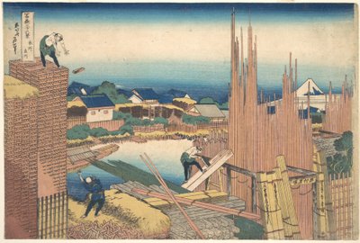 『富士山三十六景』シリーズより、本庄の立川（本庄立川） 作： Katsushika Hokusai