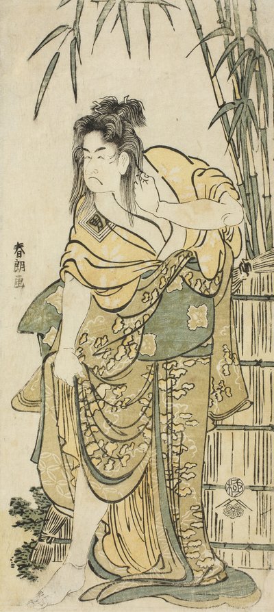 乱れた髪をした女としての俳優市川駒造c.1791 作： Katsushika Hokusai