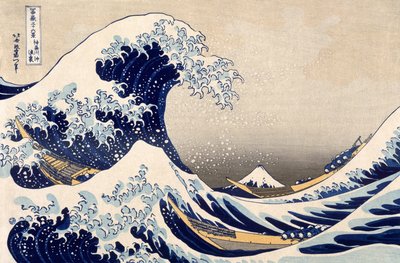 シリーズ36からの神奈川沖のグレートウェーブFuji &39;、1831（手塗りの木版画） 作： Katsushika Hokusai
