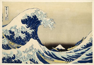 シリーズからの神奈川沖のグレートウェーブ36ビュー富士; 1831（手塗りの木版画） 作： Katsushika Hokusai