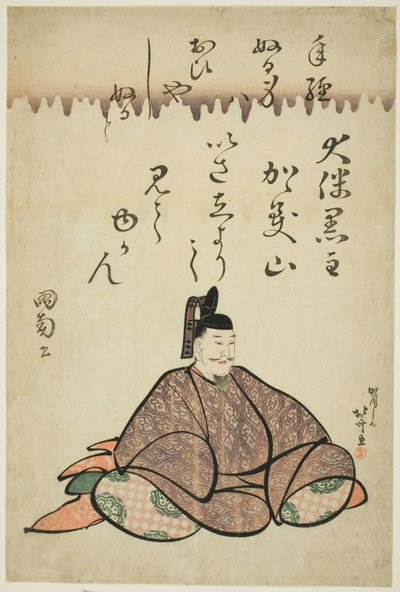 大友黒主 六歌仙（六歌仙） 作： Katsushika Hokusai