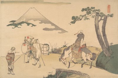 富士山の頂上、カリフォルニア州。 1800年。 作： Katsushika Hokusai