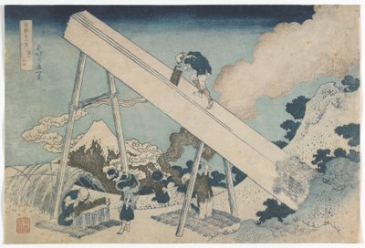 富士山の36の景色：遠江国の山岳地帯、江戸時代、1831年頃（木版画） 作： Katsushika Hokusai
