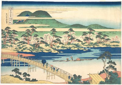 山城嵐山渡月橋《諸国名橋奇観》より 1830年頃（錦絵 作： Katsushika Hokusai