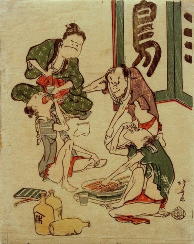 どんちゃん騒ぎ 作： Katsushika Hokusai