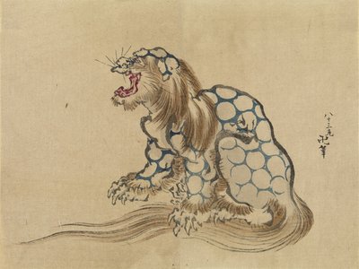 無題、c。 1890（木版印刷、インク、紙の色） 作： Katsushika Hokusai