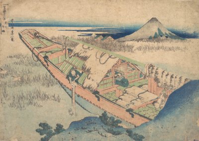 常陸国の牛堀 牛堀上州 『三十六景』より 1830-32。 作： Katsushika Hokusai