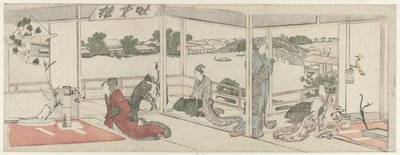 生け花を見る 作： Katsushika Hokusai
