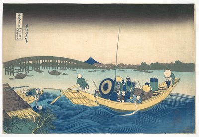 『富士山三十六景』より、「御殿場岸より両国橋の夕景を見る」 作： Katsushika Hokusai