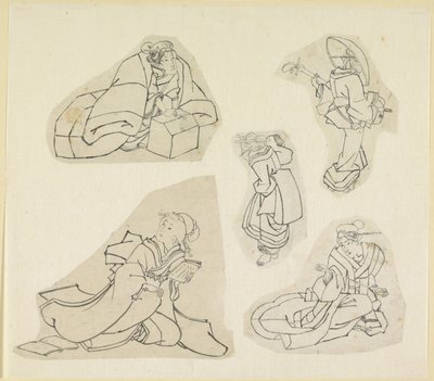 5人の女性像 作： Katsushika Hokusai