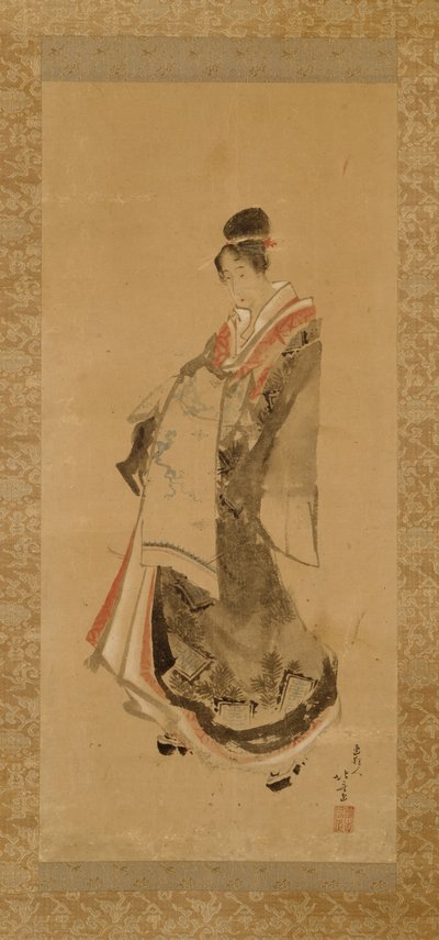 歩く遊女 作： Katsushika Hokusai