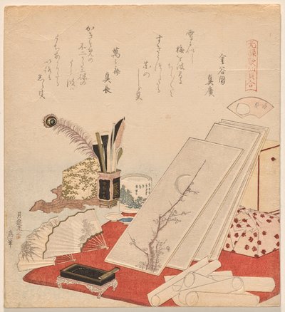 元禄の詩-貝合わせゲームシリーズの白貝 作： Katsushika Hokusai