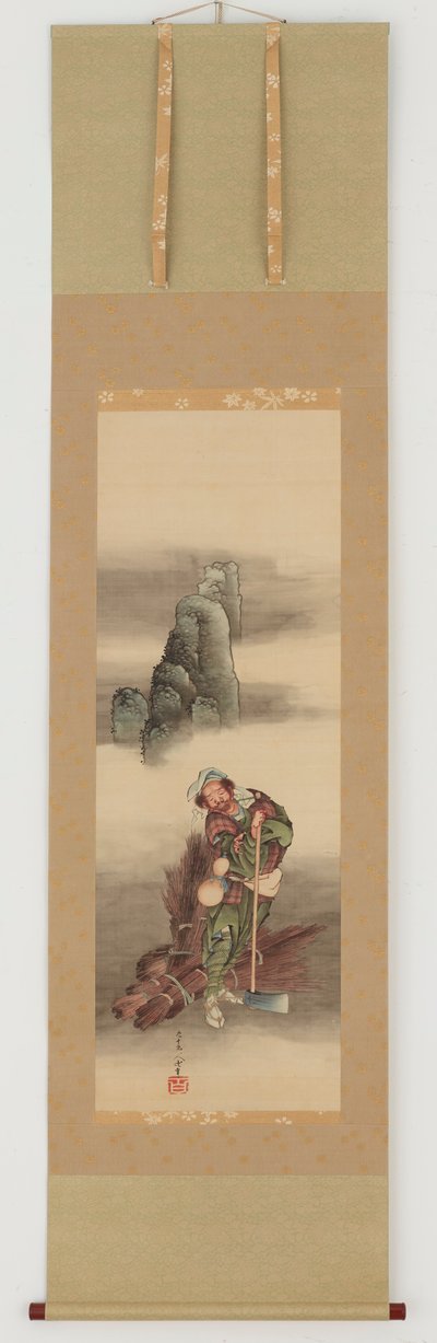 木こり、江戸時代、1849年。 作： Katsushika Hokusai