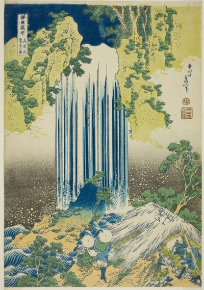 Yoro Falls in Mino Province (Mino no Yoro no taki), from the series "A Tour of Waterfalls in Various Provinces (Shokoku taki meguri)" 作： Katsushika Hokusai
