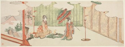 貴族の邸宅で踊る少女 作： Katsushika Hokusai