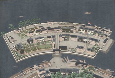 出島、1833-46年 作： Kawahara Keiga