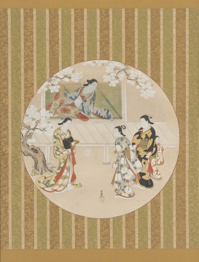 18世紀初頭の源氏物語の一場面のパロディ。 作： Kawamata Tsuneyuki