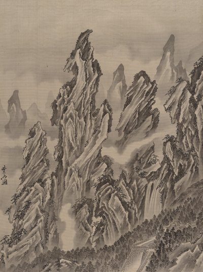 ロッキーの風景、ca。 1887。 作： Kawanabe Kyosai