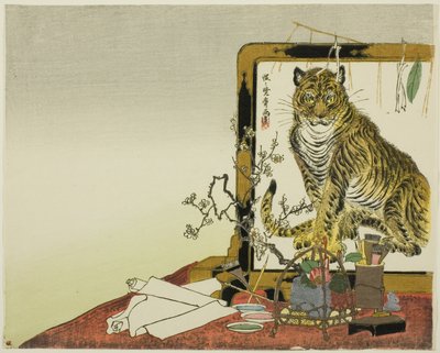 虎の立屏風（ついたて 作： Kawanabe Kyosai