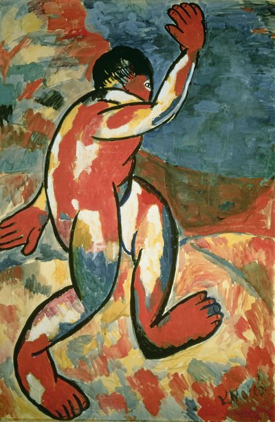 A Bather、1911（紙のガッシュ） 作： Kazimir Severinovich Malevich