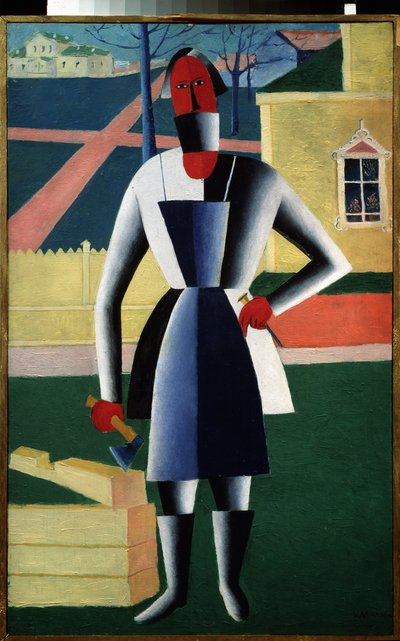 A Carpenter（油彩・キャンバス 作： Kazimir Severinovich Malevich