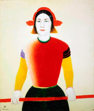 赤い棒を持つ少女、1932-1933年。 作： Kazimir Severinovich Malevich