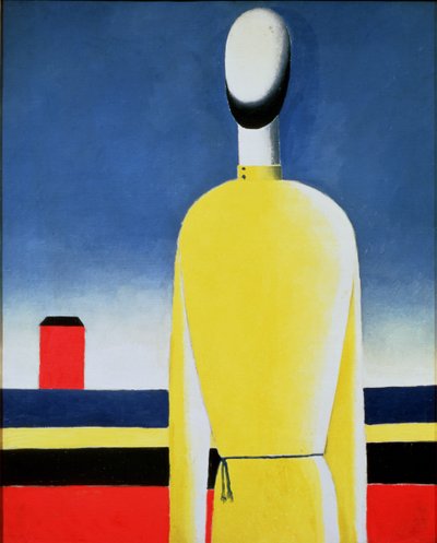 黄色のシャツを着た半身像、1928年〜32年 作： Kazimir Severinovich Malevich