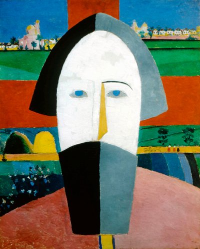 農民の頭、1928年から1932年。 作： Kazimir Severinovich Malevich