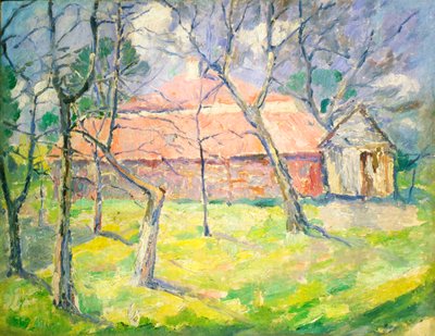 1930年のキエフ近くの風景。 作： Kazimir Severinovich Malevich