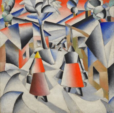 吹雪の後の村の朝 作： Kazimir Severinovich Malevich
