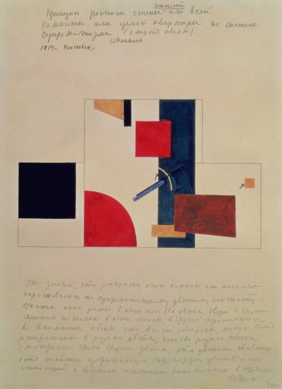 壁画の原理、1919 作： Kazimir Severinovich Malevich