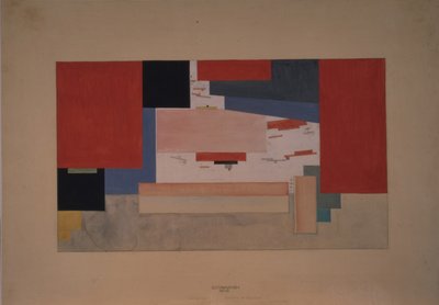 シュプレマティズム。劇場カーテンのスケッチ 作： Kazimir Severinovich Malevich