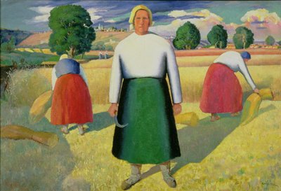 収穫機、1909-10 作： Kazimir Severinovich Malevich
