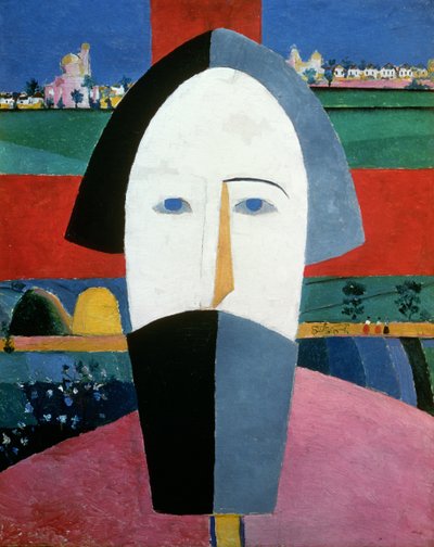 農民の頭」1929-32年頃（油彩・キャンバス 作： Kazimir Severinovich Malevich