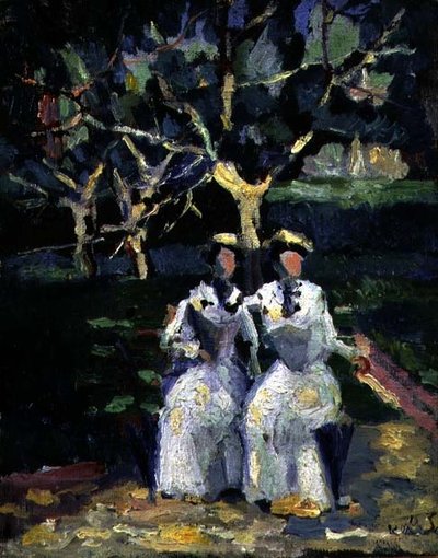 庭の二人の女性 作： Kazimir Severinovich Malevich