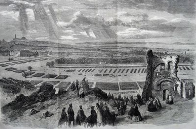 ライフルボランティアの女王陛下によるレビュー、1860年 作： Keeley Halswelle