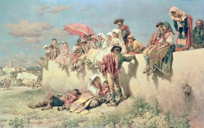 19世紀のローマ郊外の祝福を待っている 作： Keeley Halswelle