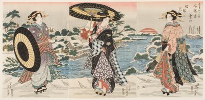 雪の日の夜明けのモダン・フィギュア (Imayō sugata yuki no akebono) 作： Keisai (1790 1848) Eisen